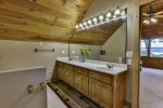 Room to get ready in this master bathroom with double vanity